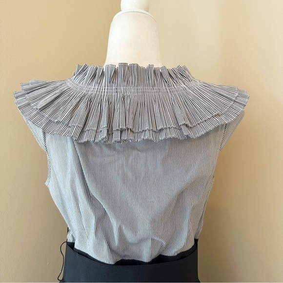 Jessica Howard Ruffle Neck Sleeveless Black White Dress NWT - 12 - Picture 5 of 13